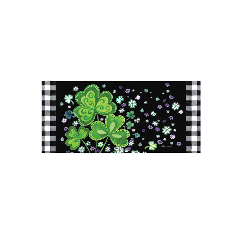 Evergreen Floormat,Shamrocks Buffalo Plaid Sassafras Switch Mat,0.2x22x10 Inches