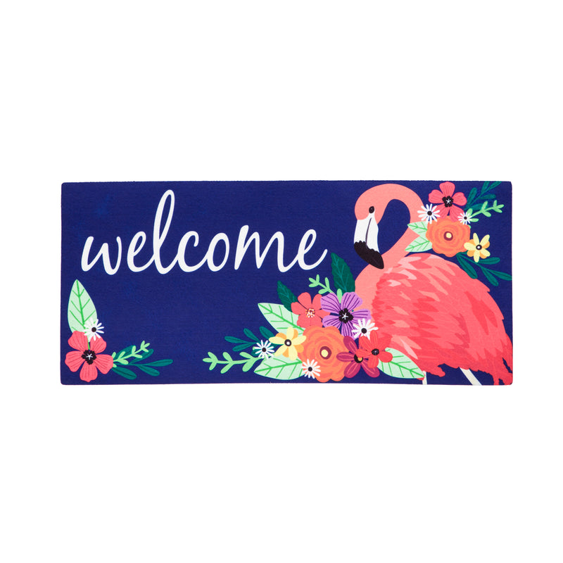 Evergreen Floormat,Floral Flamingo Sassafras Switch Mat,10x22x0.2 Inches