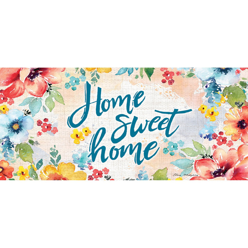 Evergreen Flag Home Sweet Home Floral Sassafras Switch Mat 10 x 22 Inch Intercha