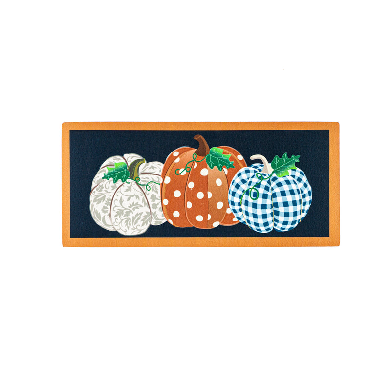 Evergreen Floormat,Patterned Pumpkins Sassafras Switch Mat,0.2x22x10 Inches