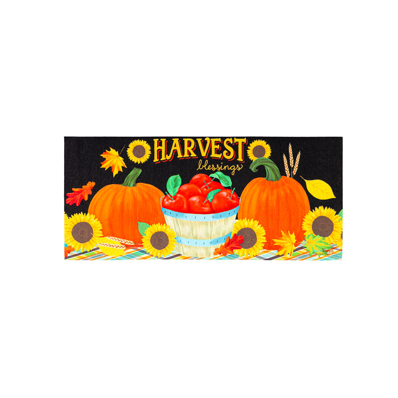 Evergreen Floormat,Harvest Blessing Pumpkins Sassafras Switch Mat,22x0.25x10 Inches
