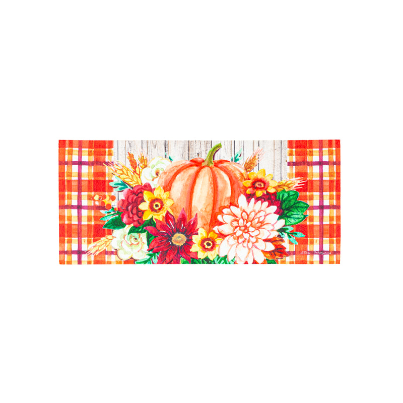 Happy Harvest Floral Pumpkins Sassafras Switch Mat, 22 x 1 x 10 Inches