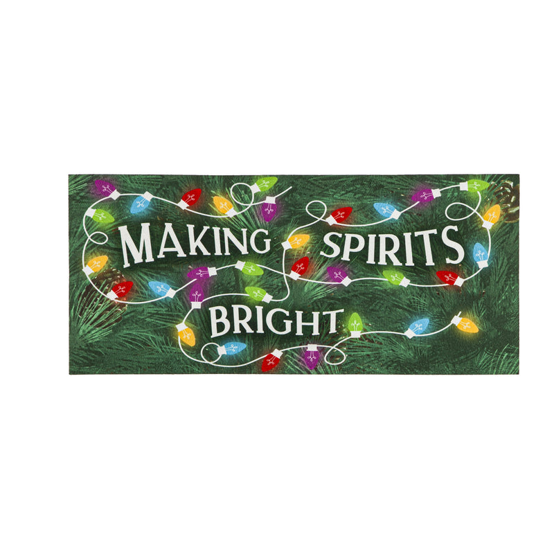 Evergreen Floormat,Making Spirits Bright Sassafras Switch Mat,10x22x0.25 Inches