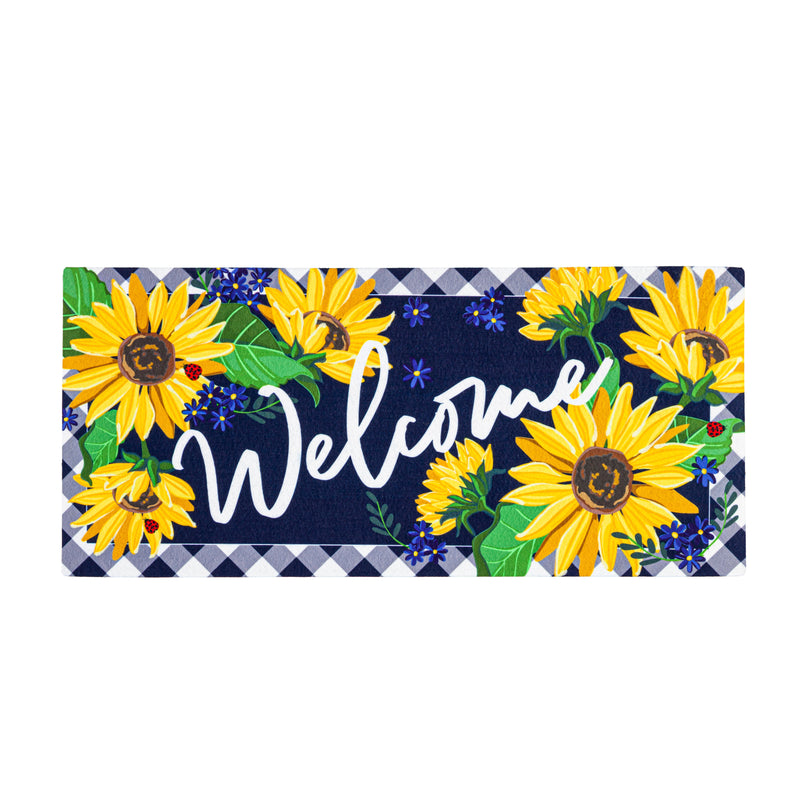 Evergreen Floormat,Sunflower Welcome Sassafras Switch Mat,22x0.25x10 Inches