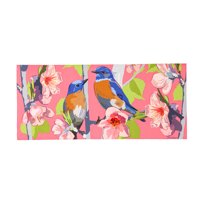 Evergreen Floormat,Birdies on Cherry Blossoms Sassafras Switch Mat,22x0.2x10 Inches