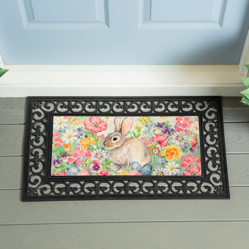 Evergreen Floormat,Bunny in the Garden Sassafras Switch Mat,22x0.2x10 Inches