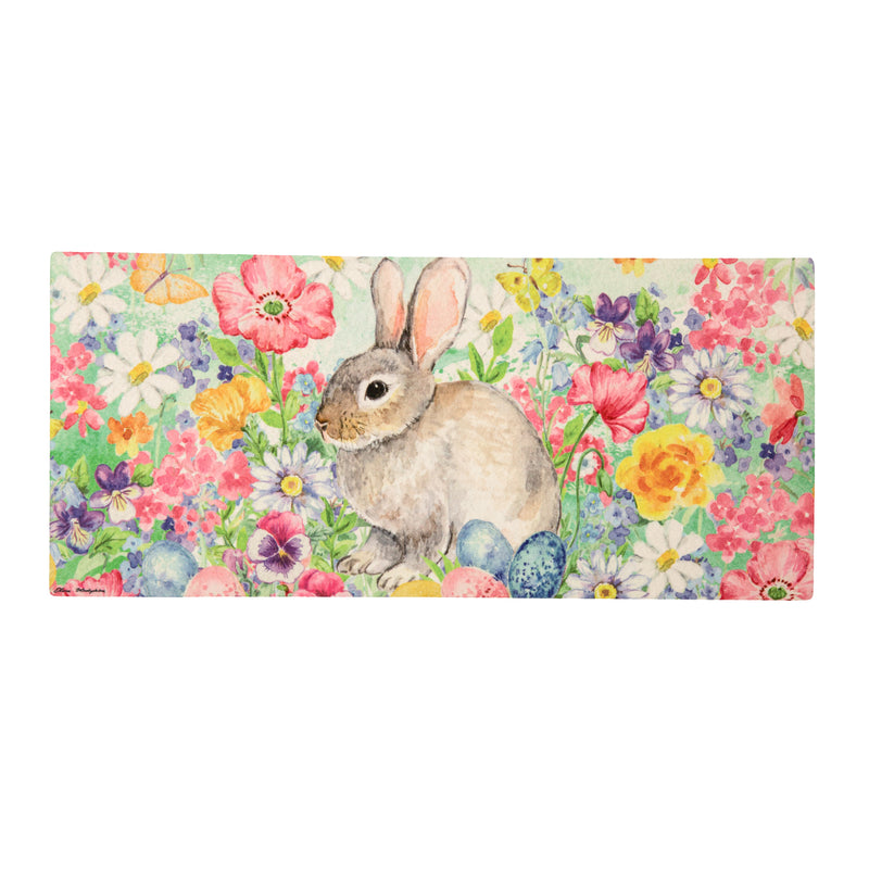 Evergreen Floormat,Bunny in the Garden Sassafras Switch Mat,22x0.2x10 Inches