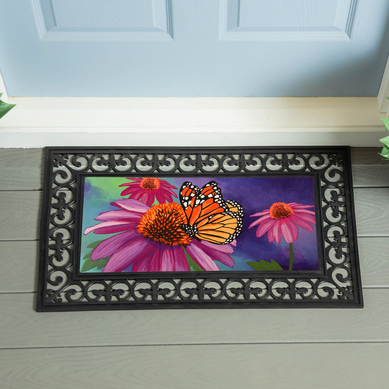 Evergreen Floormat,Cornflower & Butterfly Sassafras Switch Mat,22x0.2x10 Inches