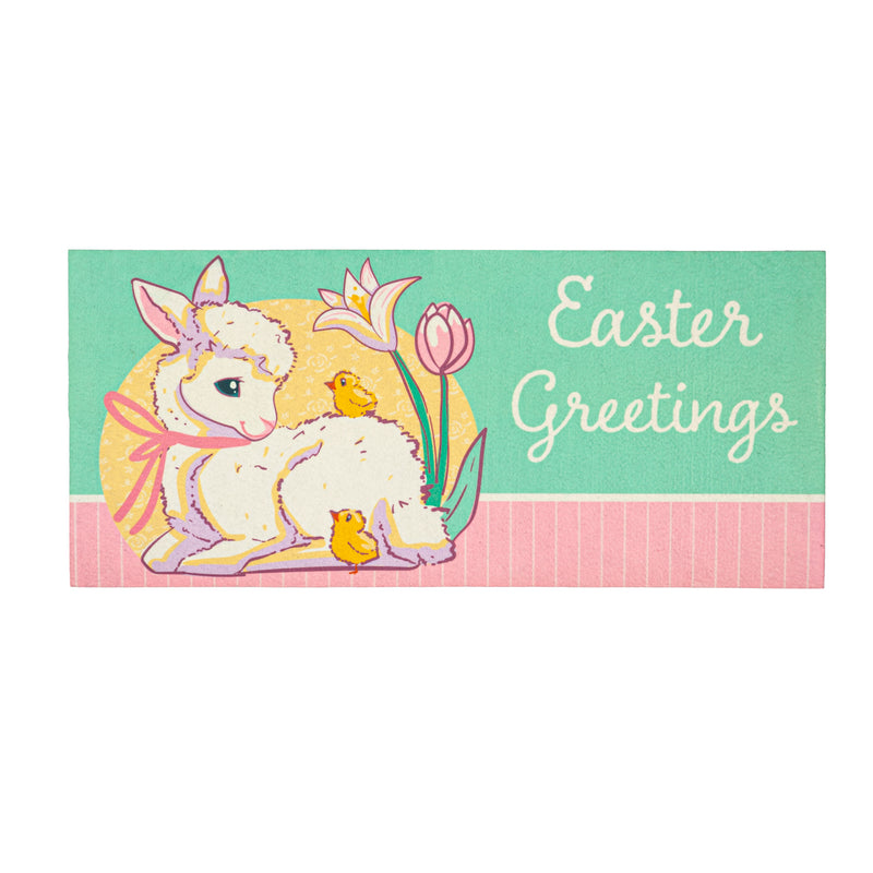 Evergreen Floormat,Easter Greeting Sassafras Switch Mat,22x0.2x10 Inches
