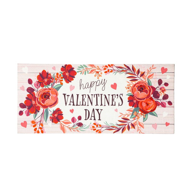 Evergreen Floormat,Floral Happy Valentine's Day Sassafras Switch Mat,22x0.2x10 Inches