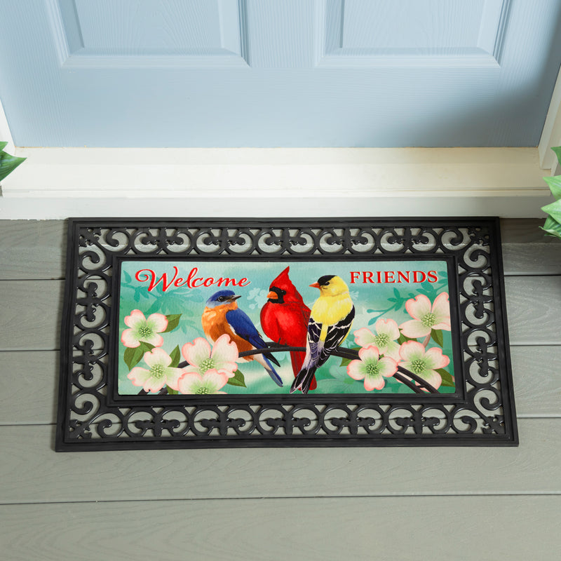 Evergreen Floormat,Welcome Friends Sassafras Switch Mat,22x0.2x10 Inches