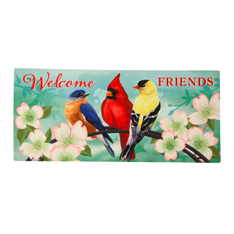 Evergreen Floormat,Welcome Friends Sassafras Switch Mat,22x0.2x10 Inches