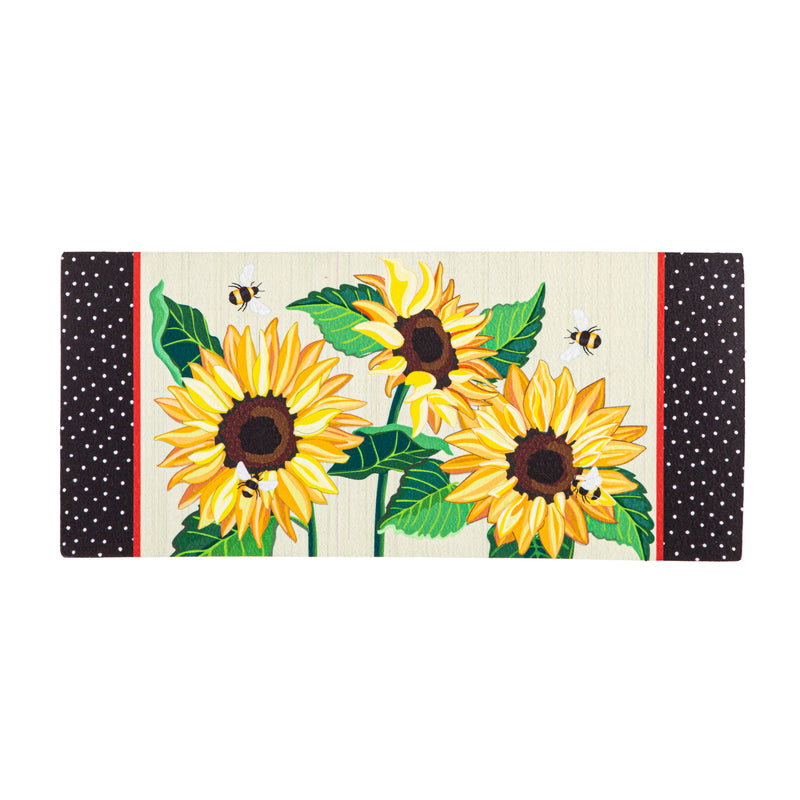 Evergreen Floormat,Sunflowers and Daisies Sassafras Switch Mat,0.25x22x10 Inches