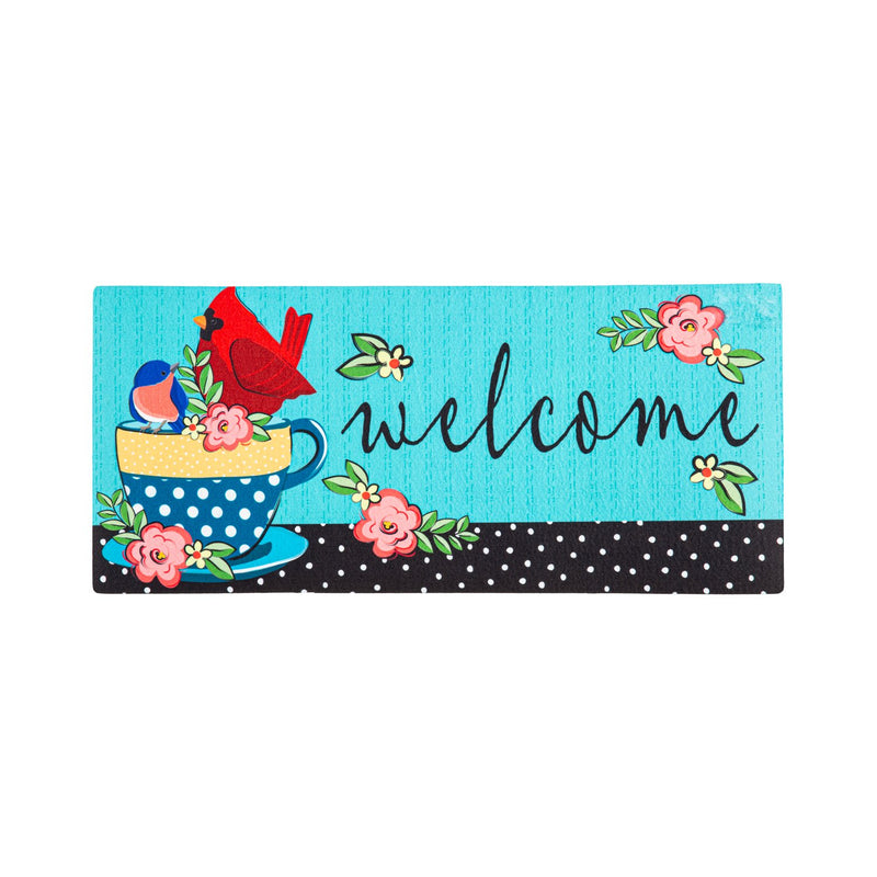 Evergreen Floormat,Songbirds Welcome  Sassafras Switch Mat,0.25x22x10 Inches