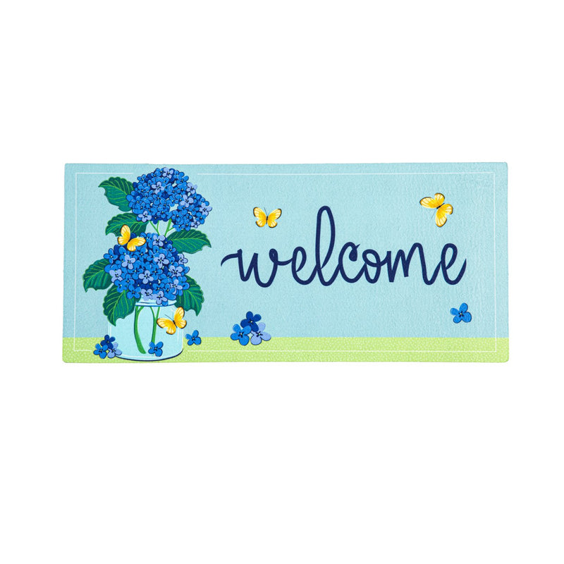 Evergreen Floormat,Welcome Home Hydrangeas Sassafras Switch Mat,0.2x22x10 Inches