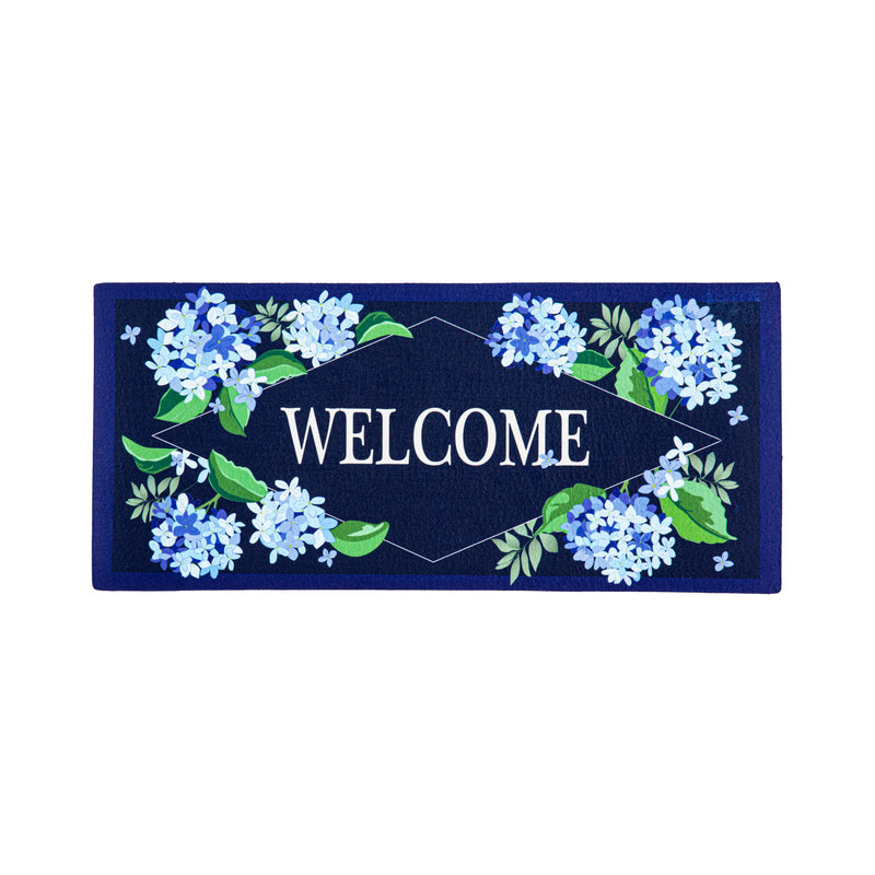 Evergreen Floormat,Hydrangea Welcome Sassafras Switch Mat,0.25x22x10 Inches