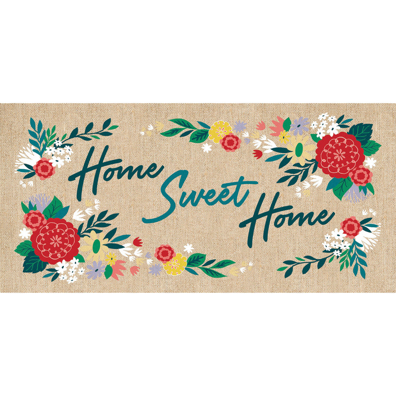 Evergreen Floormat,Home Sweet Home Burlap Sassafras Switch Mat,22x10x0.2 Inches
