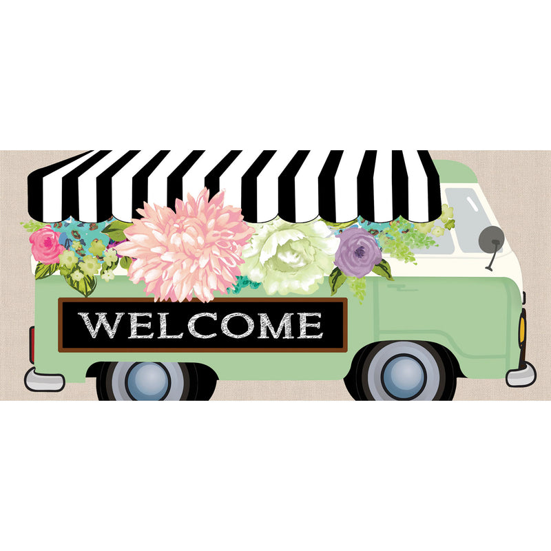 Evergreen Floormat,Flower Truck Burlap Sassafras Switch Mat,22x10x0.2 Inches