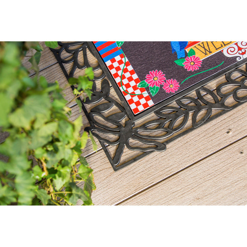 Evergreen Flag Beautiful Cut Out Garden Friends Durable Sassafras Welcome Mat Tray - 32 x 20 Inches Fade and Weather Resistant Outdoor Doormat Tray for Homes, Yards and Gardens