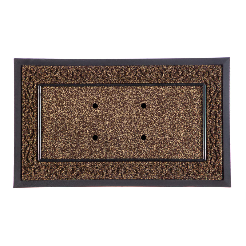 Evergreen Floormat,Brown Scroll Sassafras Mat Tray,18.5x0.28x30.9 Inches