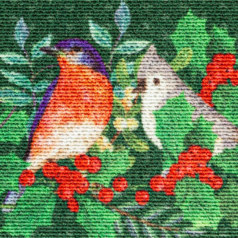 Evergreen Floormat,Winter Bird Friends Textured Sassafras Switch Mat,22x0.25x10 Inches