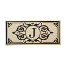 Cambridge Monogram Burlap Sassafras Switch Mat, Letter J