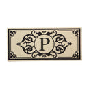 Cambridge Monogram Burlap Sassafras Switch Mat, Letter P