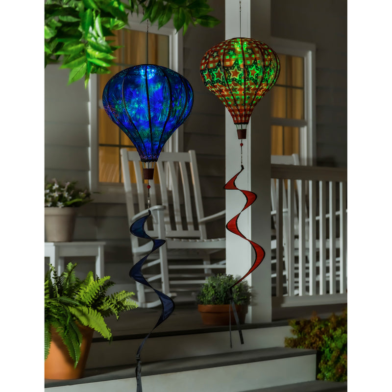 Evergreen Ballon Spinner,Stars and Plaid Solar Balloon Spinner,15x55x15 Inches