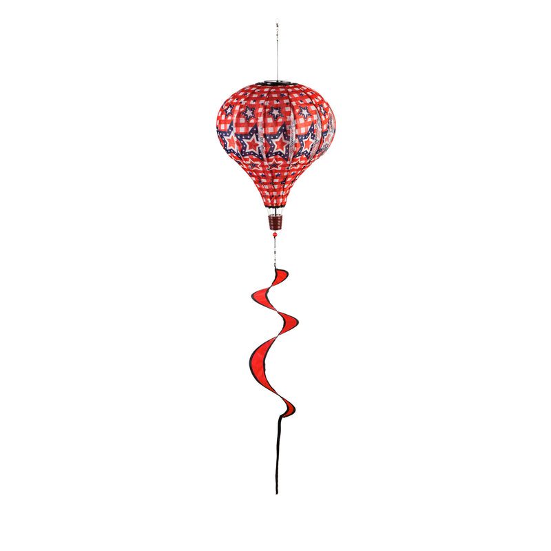 Evergreen Ballon Spinner,Stars and Plaid Solar Balloon Spinner,15x55x15 Inches