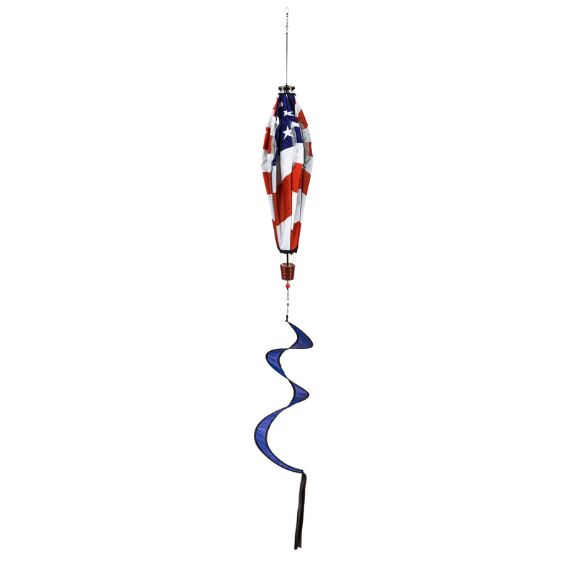 Evergreen Ballon Spinner,Waving American Flag Animated Lit Balloon Spinner,15x55x15 Inches