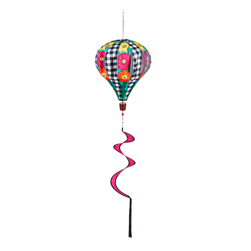 Gerbera Daisy Trio Burlap Balloon Spinner,15"x15"x55"inches