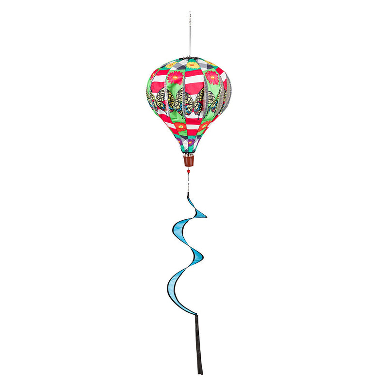 Butterfly Plaid Burlap Balloon Spinner,15"x15"x55"inches