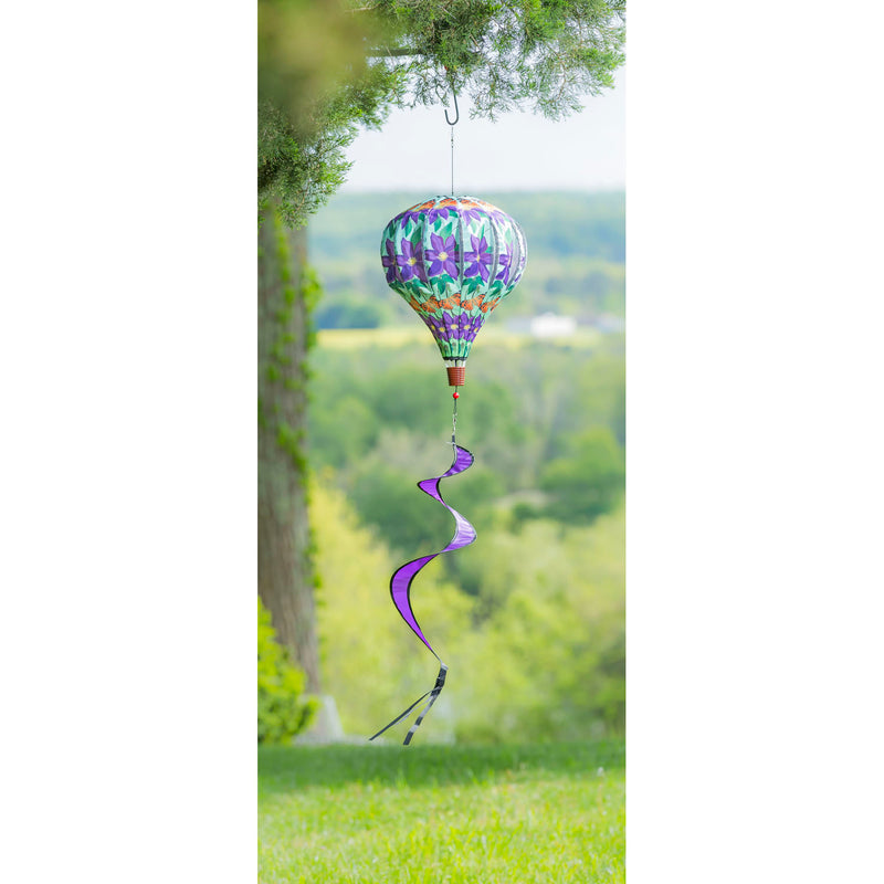 Evergreen Ballon Spinner,Home Clematis Burlap Balloon Spinner,15x15x55 Inches