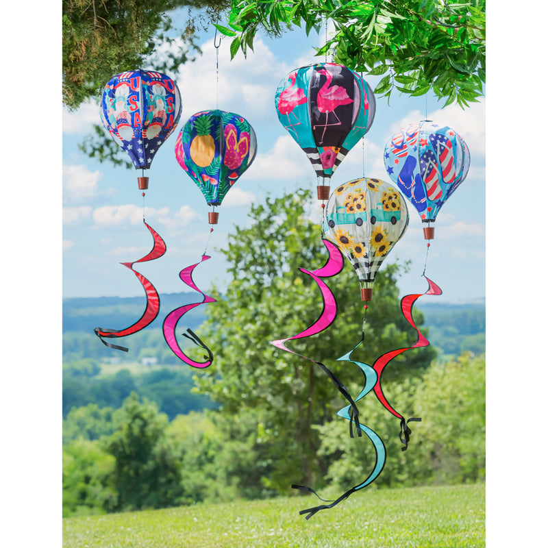 Evergreen Ballon Spinner,USA Gnomes Burlap Balloon Spinner,55x15x15 Inches