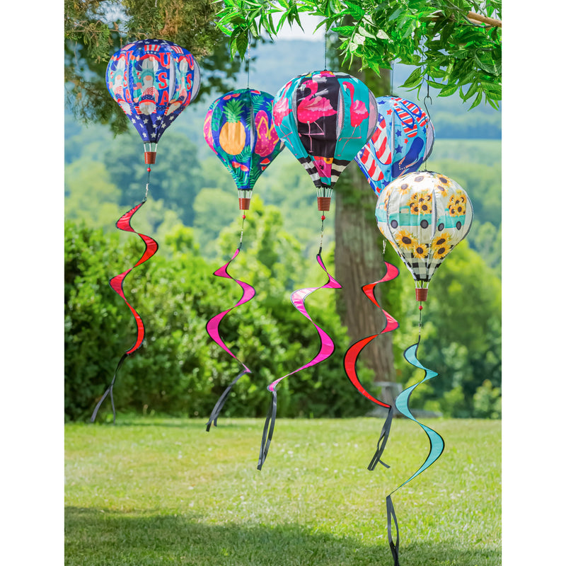 Evergreen Ballon Spinner,USA Gnomes Burlap Balloon Spinner,55x15x15 Inches