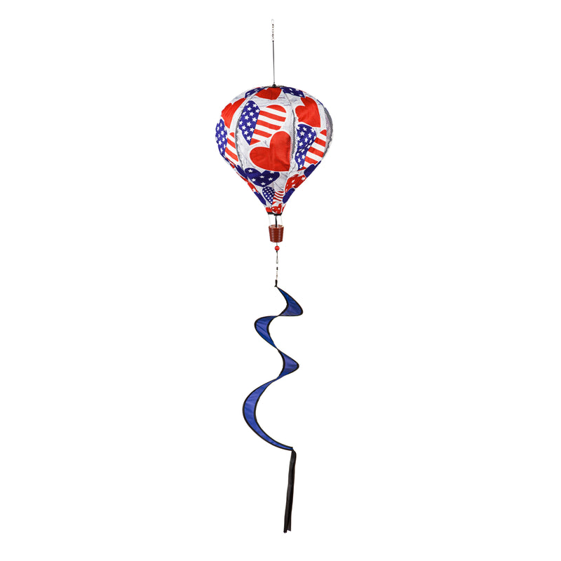 Patriotic Hearts Burlap Balloon Spinner,45bb417