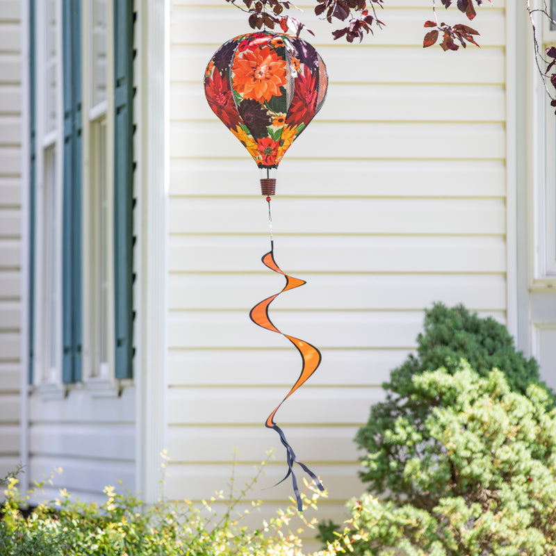 Evergreen Ballon Spinner,Fall Floral Home Sweet Home Burlap Balloon Spinner,15x15x55 Inches