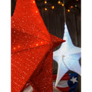 Lighted Fabric Star, Small, White,45st350bl