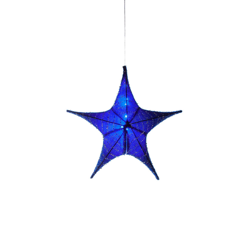 Lighted Fabric Star, Small, Blue,45st352bl