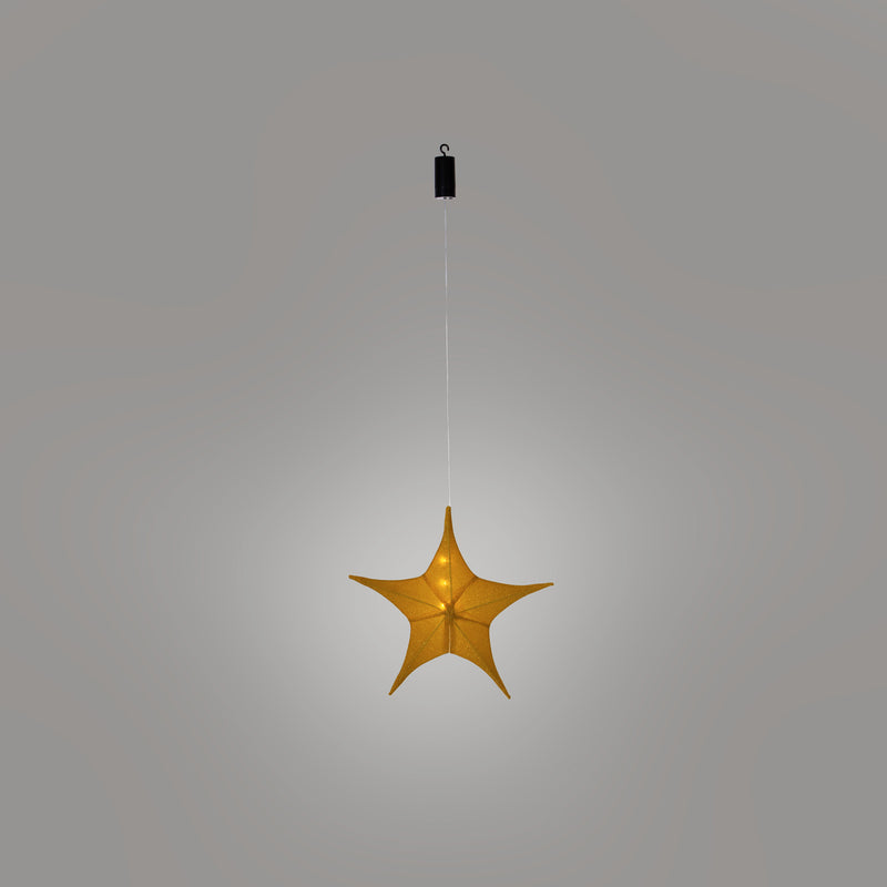 Lighted Fabric Star, Small, Gold,45st375bl
