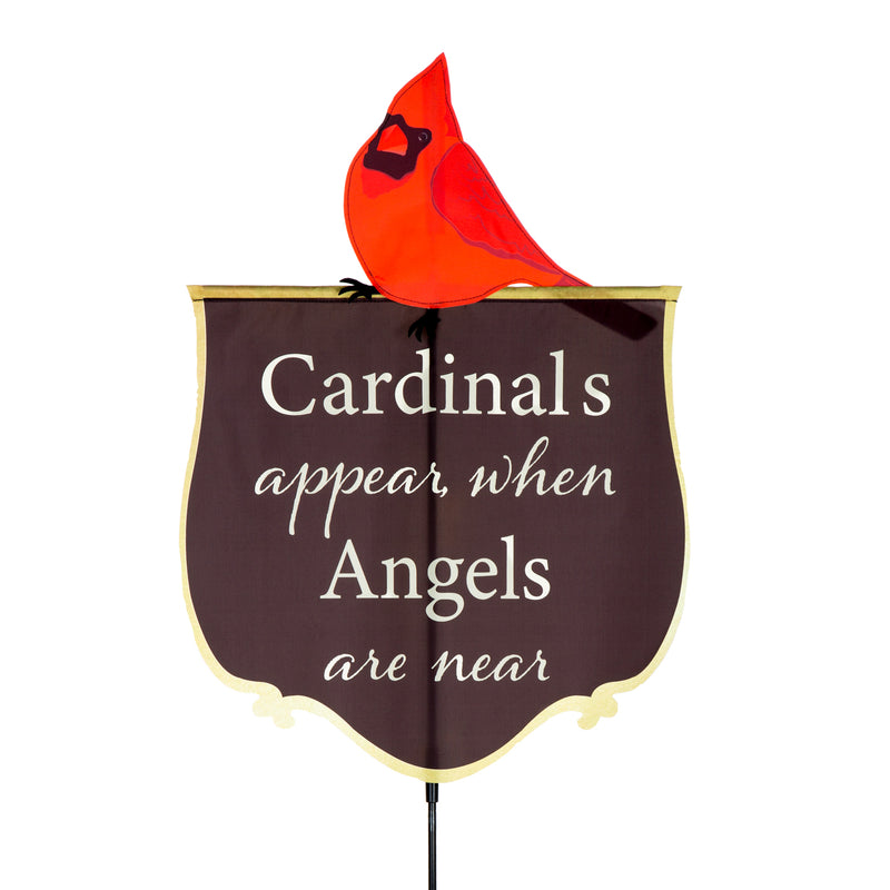 Memorial Fabric Stake, 3 Asst: Cardinal/Songbird/Butterfly,47fs069