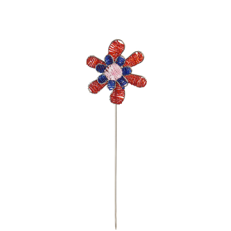 14" Beaded Plant Pick, Flower,47m1727