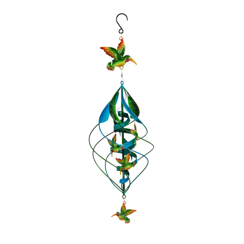 Hanging Wind Twirler, Double Layer Hummingbird,7.87"x7.87"x31.1"inches
