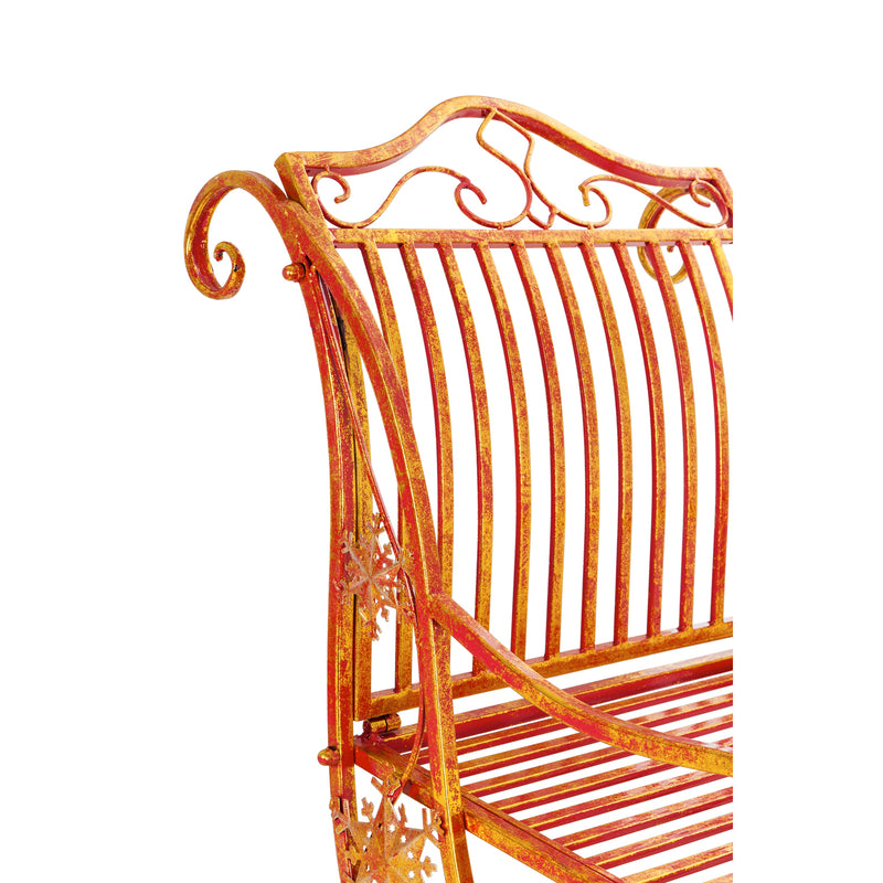 Evergreen 59"L Metal Red and Gold Santa's Sled, 33.5'' x 26'' x 26'' inches