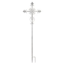 65"H Distressed White Metal Cross Stake, 2 ASST,47m2717