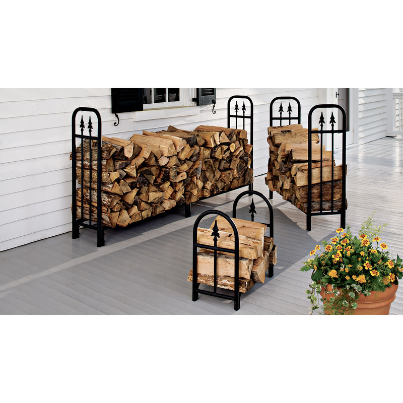 Medium Heavy Duty Steel Wood Rack with Finial Design, 47"x44"x14"inches