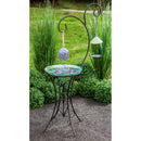 Decorative Metal Bird Bath Stand, Dual Shepards Hook,47m2929