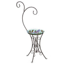 Decorative Metal Bird Bath Stand, Dual Shepards Hook,47m2929