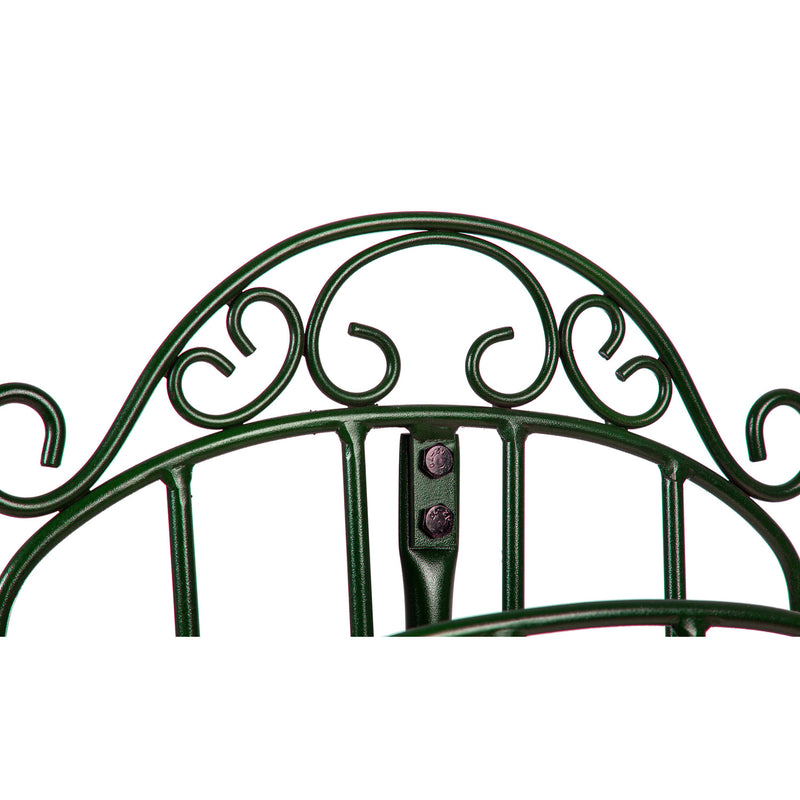 Wrought Iron Hose Holder with Ground Stake - Green, 15.5"x7"x37.5"inches