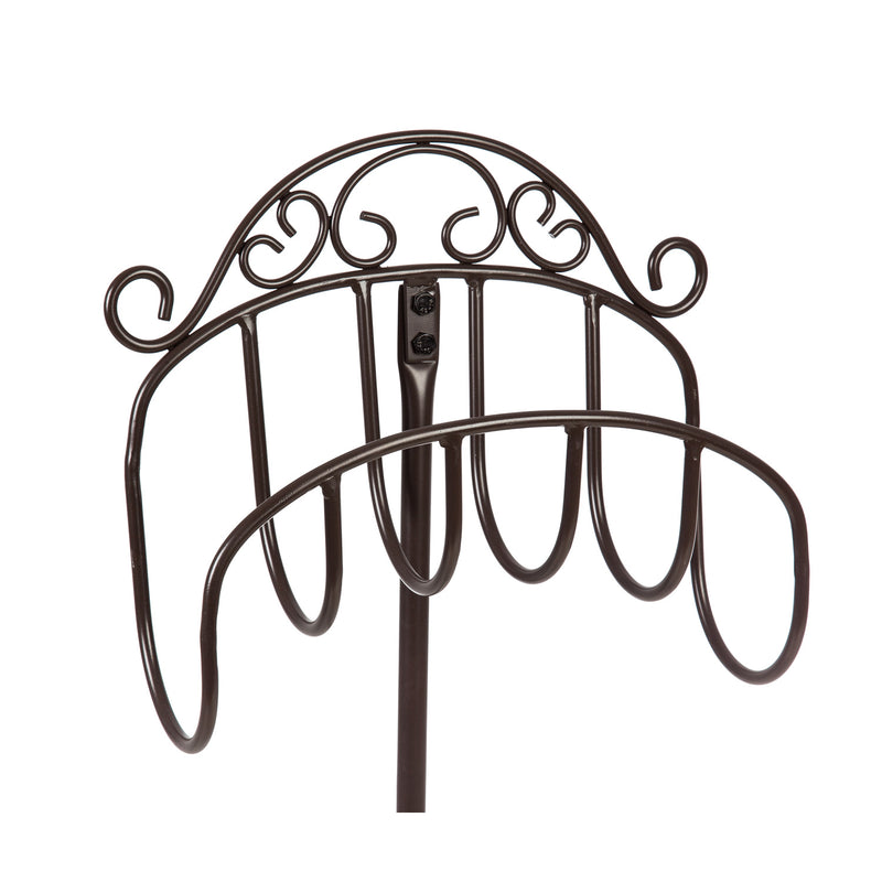 Wrought Iron Hose Holder with Ground Stake - Gunmetal,47m3013